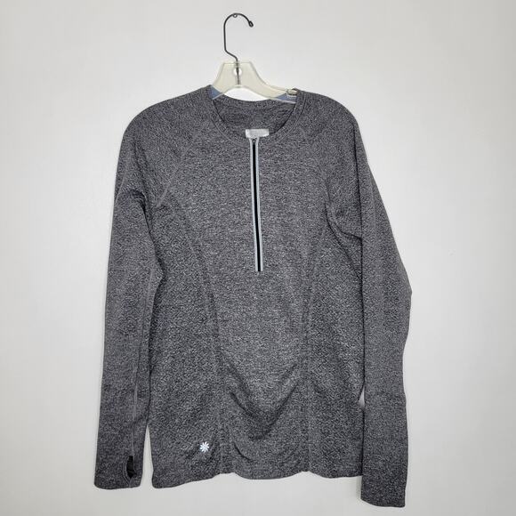 Athleta Half Zip Tracker Running Shirt Long Sleeve Stretch Gray Women XL - Picture 9 of 10
